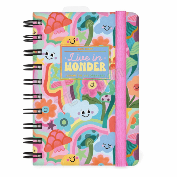 LEGAMI AG2712150 12-MONTH DIARY 2027 - MUSHROOMS - SMALL - DAILY SPIRAL BOUND