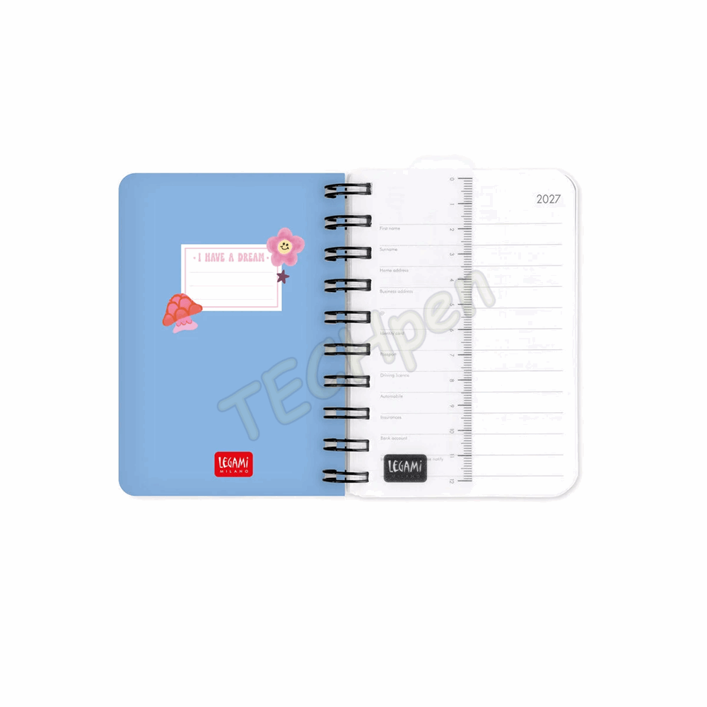 LEGAMI AG2712150 12-MONTH DIARY 2027 - MUSHROOMS - SMALL - DAILY SPIRAL BOUND