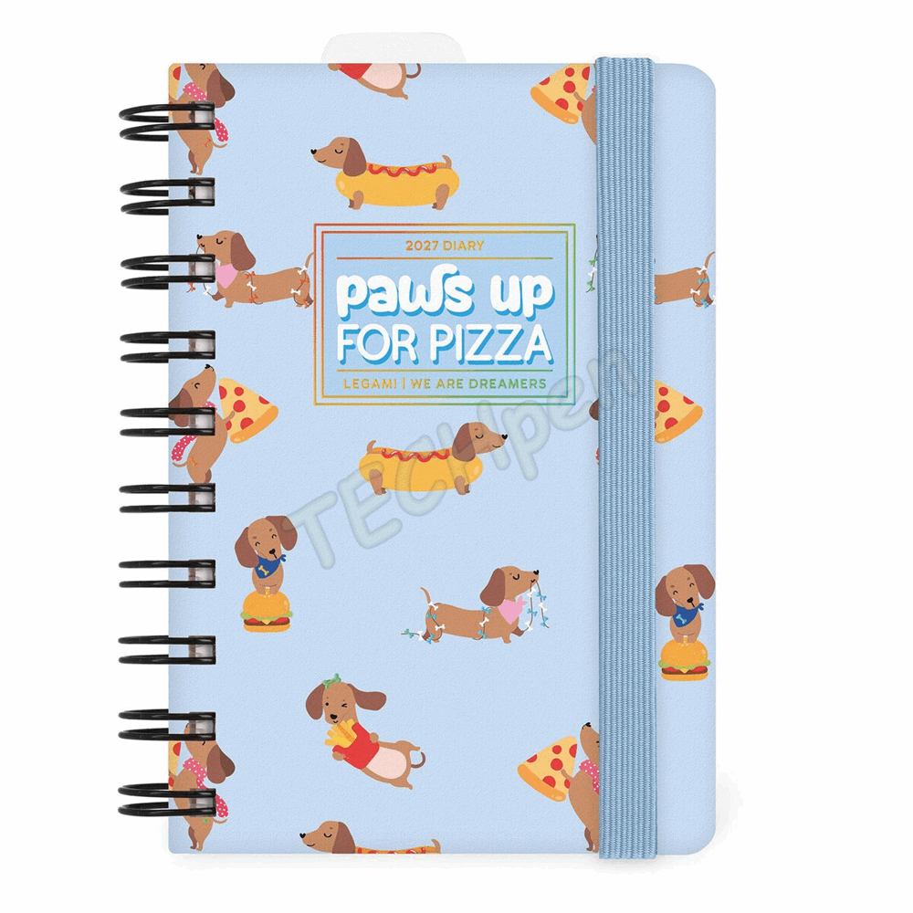 LEGAMI AG2712152 12-MONTH DIARY 2027 - DOG - DACHSHUND - SMALL - DAILY SPIRAL BOUND