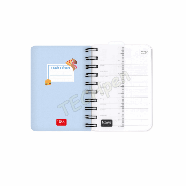 LEGAMI AG2712152 12-MONTH DIARY 2027 - DOG - DACHSHUND - SMALL - DAILY SPIRAL BOUND