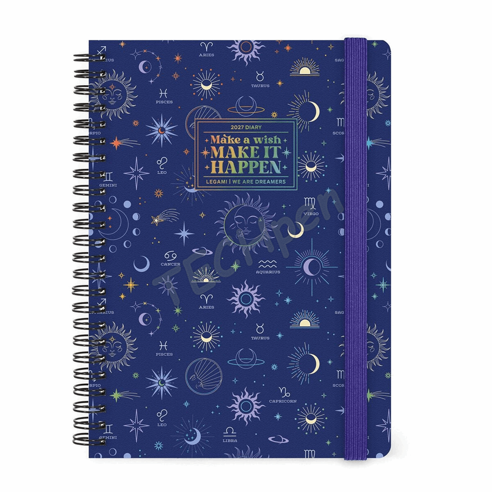 LEGAMI AG2712156 12-MONTH DIARY 2027 - CELESTIAL - LARGE - WEEKLY SPIRAL BOUND