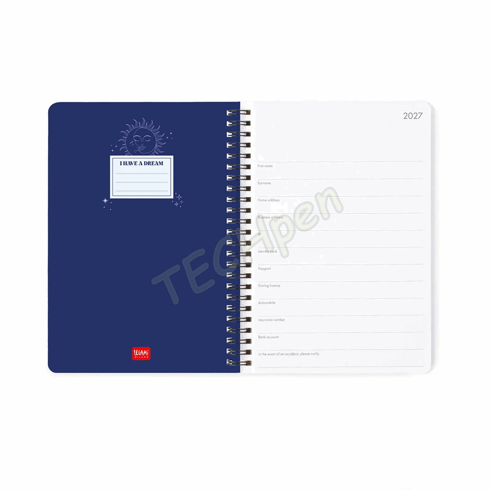 LEGAMI AG2712156 12-MONTH DIARY 2027 - CELESTIAL - LARGE - WEEKLY SPIRAL BOUND