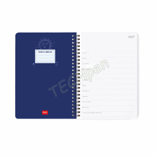 LEGAMI AG2712156 12-MONTH DIARY 2027 - CELESTIAL - LARGE - WEEKLY SPIRAL BOUND