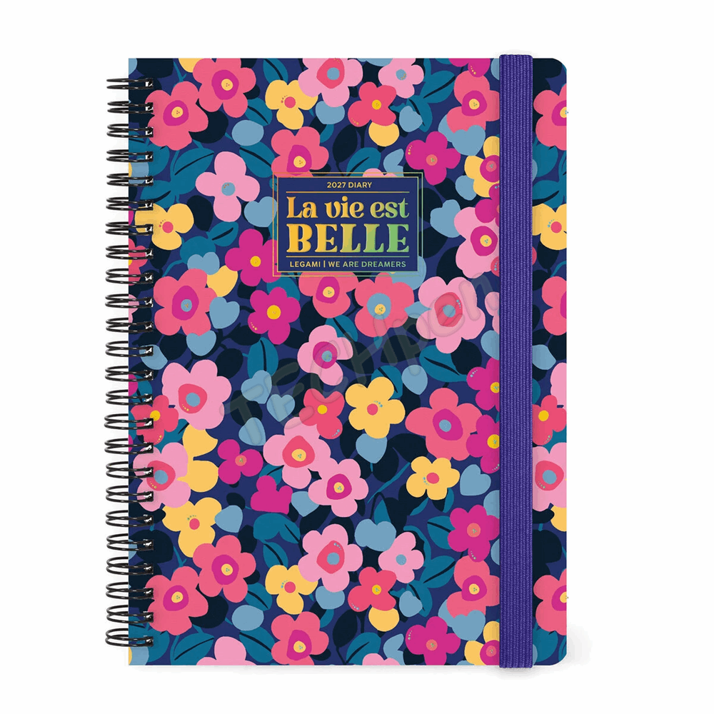 LEGAMI AG2712157 12-MONTH DIARY 2027 - FLOWERS - LARGE - WEEKLY SPIRAL BOUND