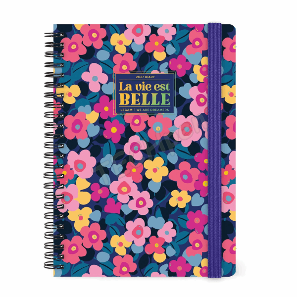LEGAMI AG2712157 12-MONTH DIARY 2027 - FLOWERS - LARGE - WEEKLY SPIRAL BOUND