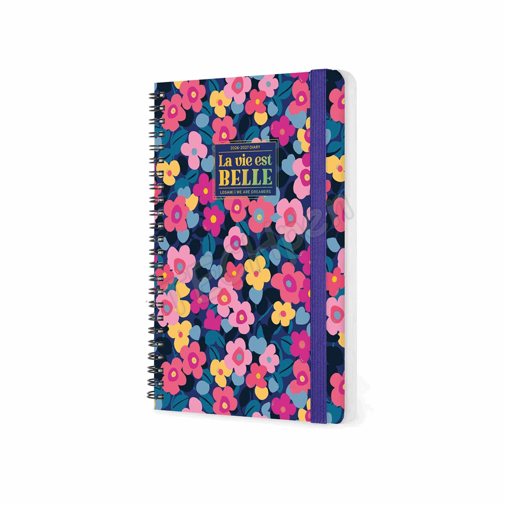 LEGAMI AG2712157 12-MONTH DIARY 2027 - FLOWERS - LARGE - WEEKLY SPIRAL BOUND