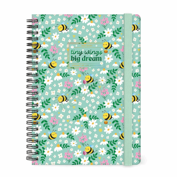 LEGAMI AG2712160 12-MONTH DIARY 2027 - BEE - GREEN - LARGE - WEEKLY SPIRAL BOUND