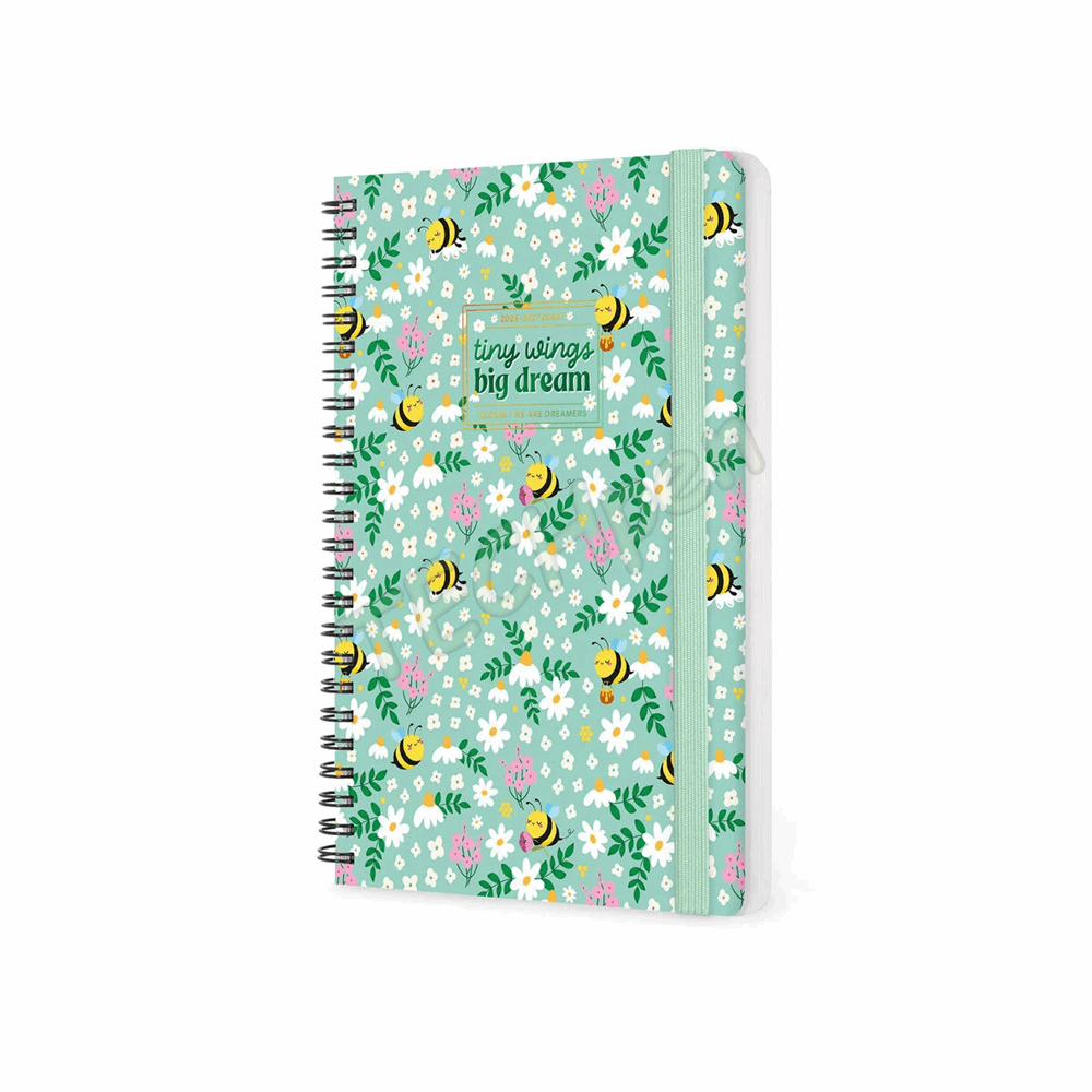 LEGAMI AG2712160 12-MONTH DIARY 2027 - BEE - GREEN - LARGE - WEEKLY SPIRAL BOUND