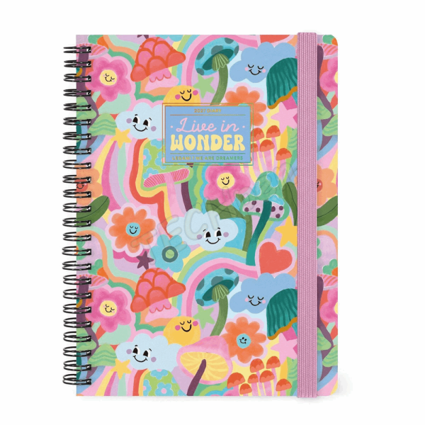 LEGAMI AG2712162 12-MONTH DIARY 2027 - MUSHROOMS - LARGE - WEEKLY SPIRAL BOUND