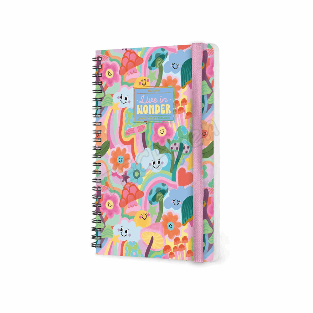 LEGAMI AG2712162 12-MONTH DIARY 2027 - MUSHROOMS - LARGE - WEEKLY SPIRAL BOUND