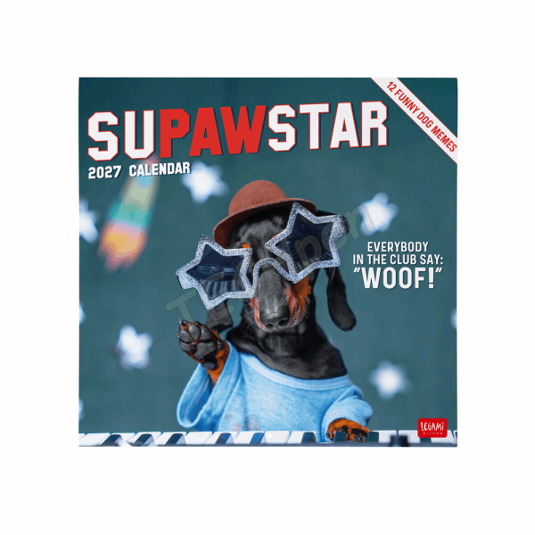LEGAMI CAL270004 WALL CALENDAR 2027 - DOGS - SUPAWSTAR - 30X29