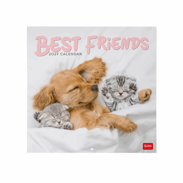 LEGAMI CAL270005 WALL CALENDAR 2027 - ANIMALS - BEST FRIENDS - 30X29