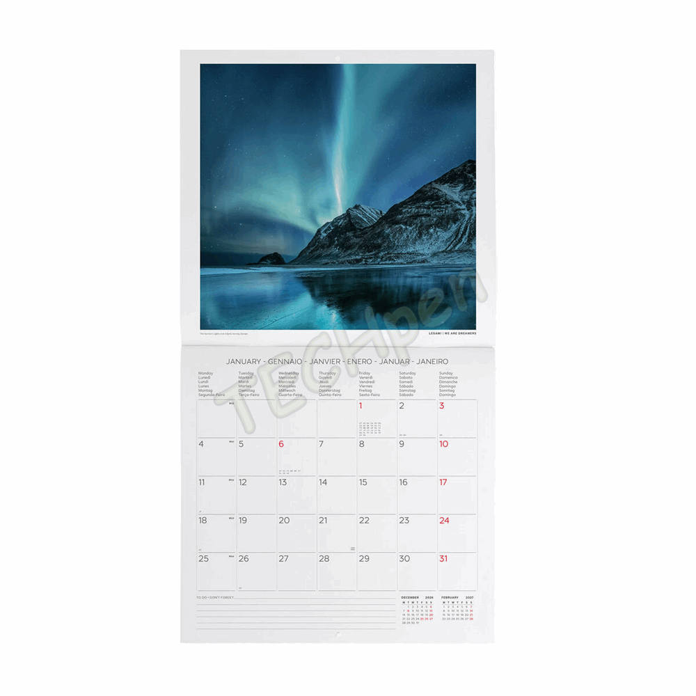 LEGAMI CAL270012 WALL CALENDAR 2027 - NATURE & LANDSCAPES - PLANET EARTH - 30X29