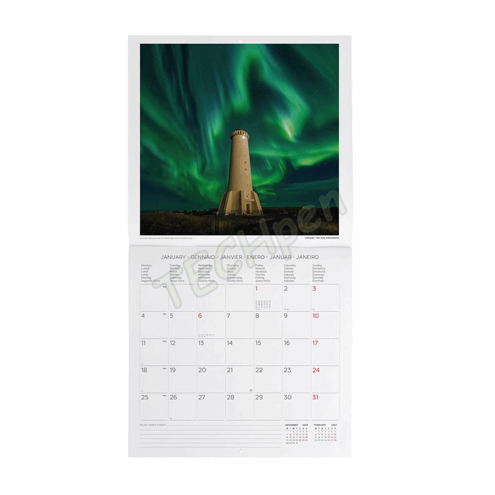 LEGAMI CAL270015 WALL CALENDAR 2027 - NATURE & LANDSCAPES - LIGHTHOUSES OF THE WORLD - 30X