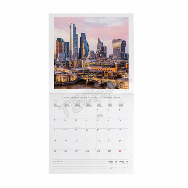 LEGAMI CAL270018 WALL CALENDAR 2027 - AROUND THE WORLD - LONDON - 30X29