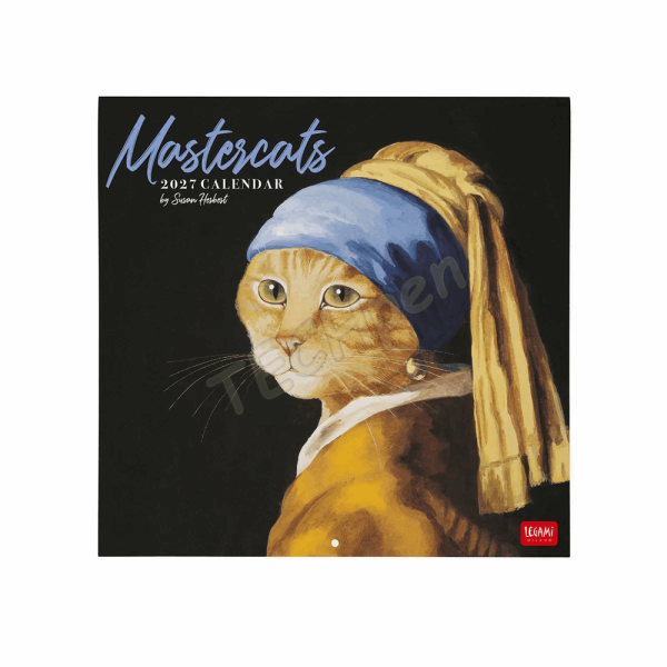 LEGAMI CAL270028 WALL CALENDAR 2027 - ART COLLECTION - MASTERCATS - 30X29
