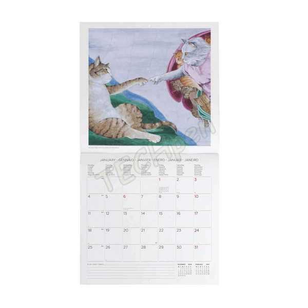 LEGAMI CAL270028 WALL CALENDAR 2027 - ART COLLECTION - MASTERCATS - 30X29