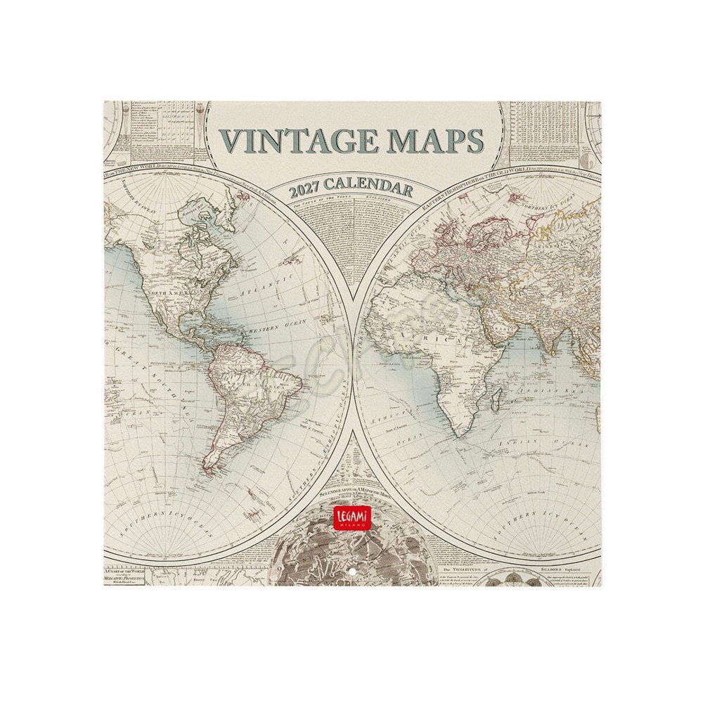 LEGAMI CAL270038 WALL CALENDAR 2027 - VINTAGE - VINTAGE MAPS - 30X29