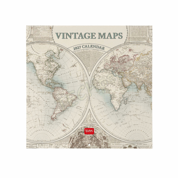 LEGAMI CAL270038 WALL CALENDAR 2027 - VINTAGE - VINTAGE MAPS - 30X29
