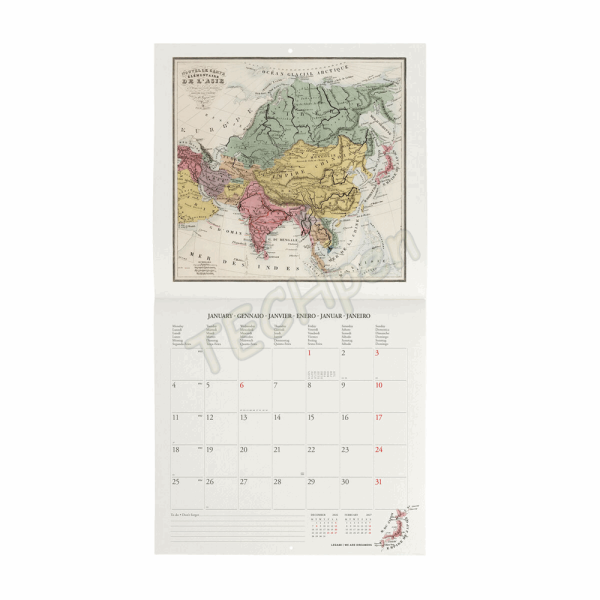 LEGAMI CAL270038 WALL CALENDAR 2027 - VINTAGE - VINTAGE MAPS - 30X29