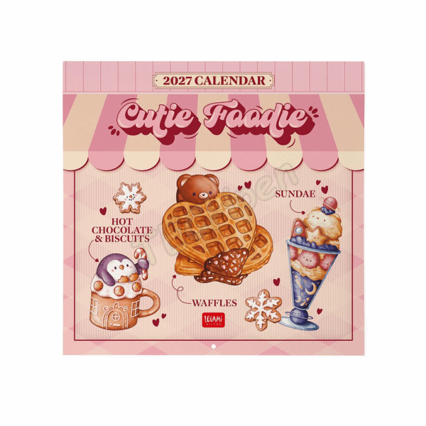 LEGAMI CAL270045 WALL CALENDAR 2027 - FOOD & DRINK - CUTIE FOODIE - 30X29