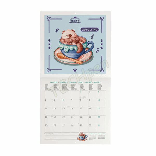 LEGAMI CAL270045 WALL CALENDAR 2027 - FOOD & DRINK - CUTIE FOODIE - 30X29