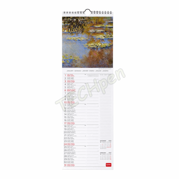 LEGAMI CAL270065 WALL CALENDAR 2027 - ART COLLECTION - CLAUDE MONET - 16X49