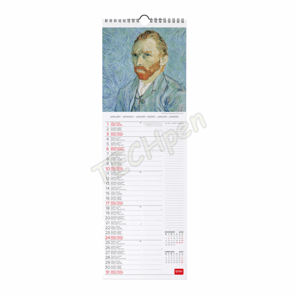 LEGAMI CAL270066 WALL CALENDAR 2027 - ART COLLECTION - VINCENT VAN GOGH - 16X49