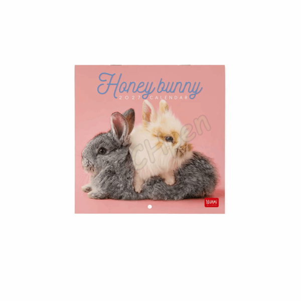 LEGAMI CAL270089 WALL CALENDAR 2027 - ANIMALS - HONEY BUNNY - 18X18