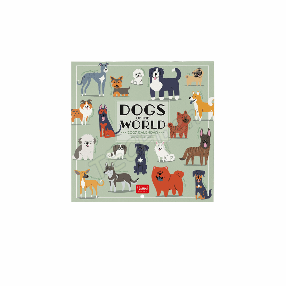 LEGAMI CAL270101 WALL CALENDAR 2027 - DOGS - DOGS OF THE WORLD - 18X18