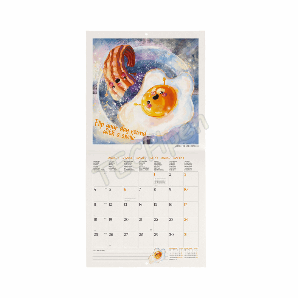 LEGAMI CAL270103 WALL CALENDAR 2027 - INSPIRATION - GOOD VIBES ONLY - 18X18