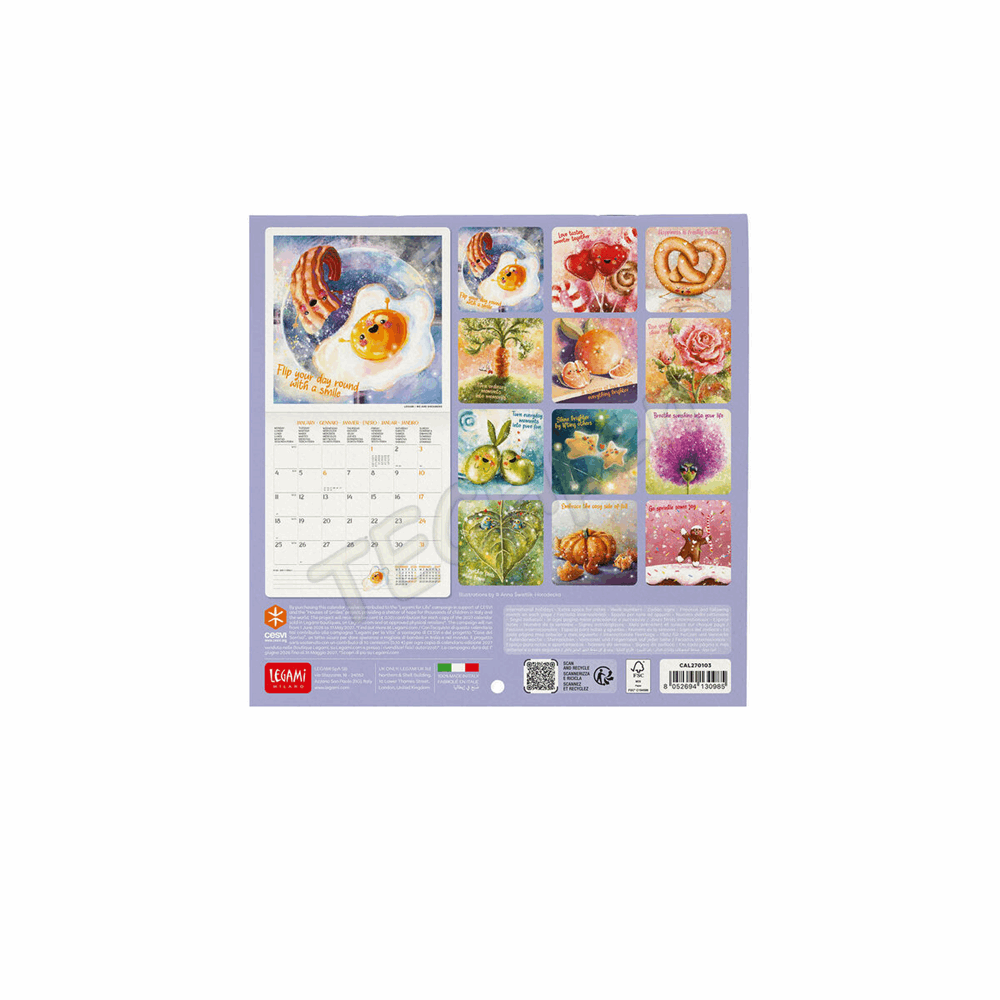 LEGAMI CAL270103 WALL CALENDAR 2027 - INSPIRATION - GOOD VIBES ONLY - 18X18