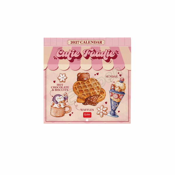 LEGAMI CAL270108 WALL CALENDAR 2027 - FOOD & DRINK - CUTIE FOODIE - 18X18