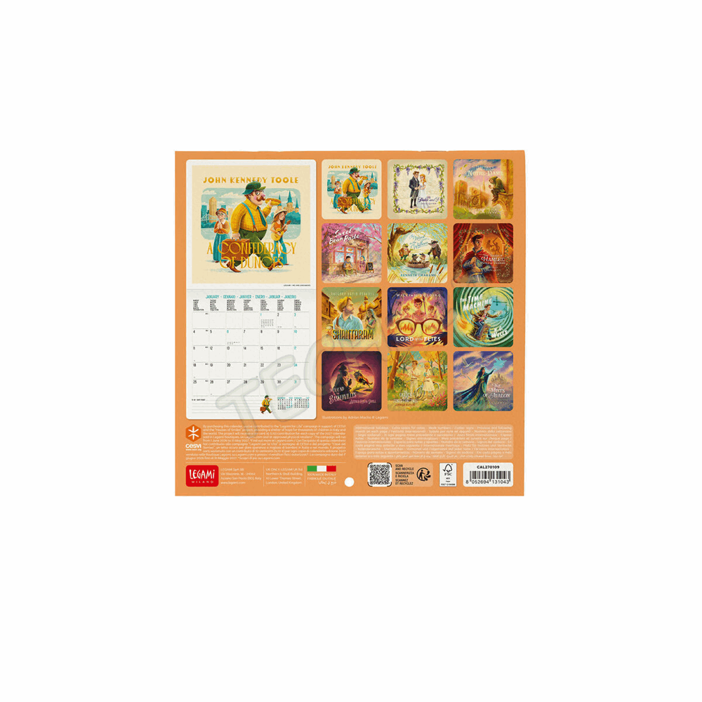 LEGAMI CAL270109 WALL CALENDAR 2027 - BOOK LOVERS - BOOK LOVERS - 18X18