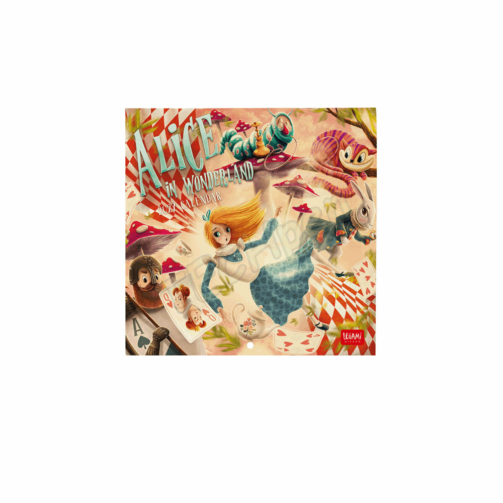 LEGAMI CAL270110 WALL CALENDAR 2027 - BOOK LOVERS - ALICE IN WONDERLAND - 18X18