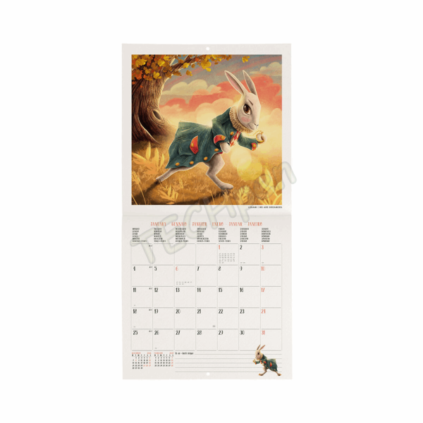 LEGAMI CAL270110 WALL CALENDAR 2027 - BOOK LOVERS - ALICE IN WONDERLAND - 18X18