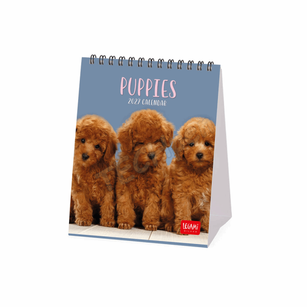 LEGAMI CAL270121 DESK CALENDAR 2027 - DOGS - PUPPIES - 12X14.5
