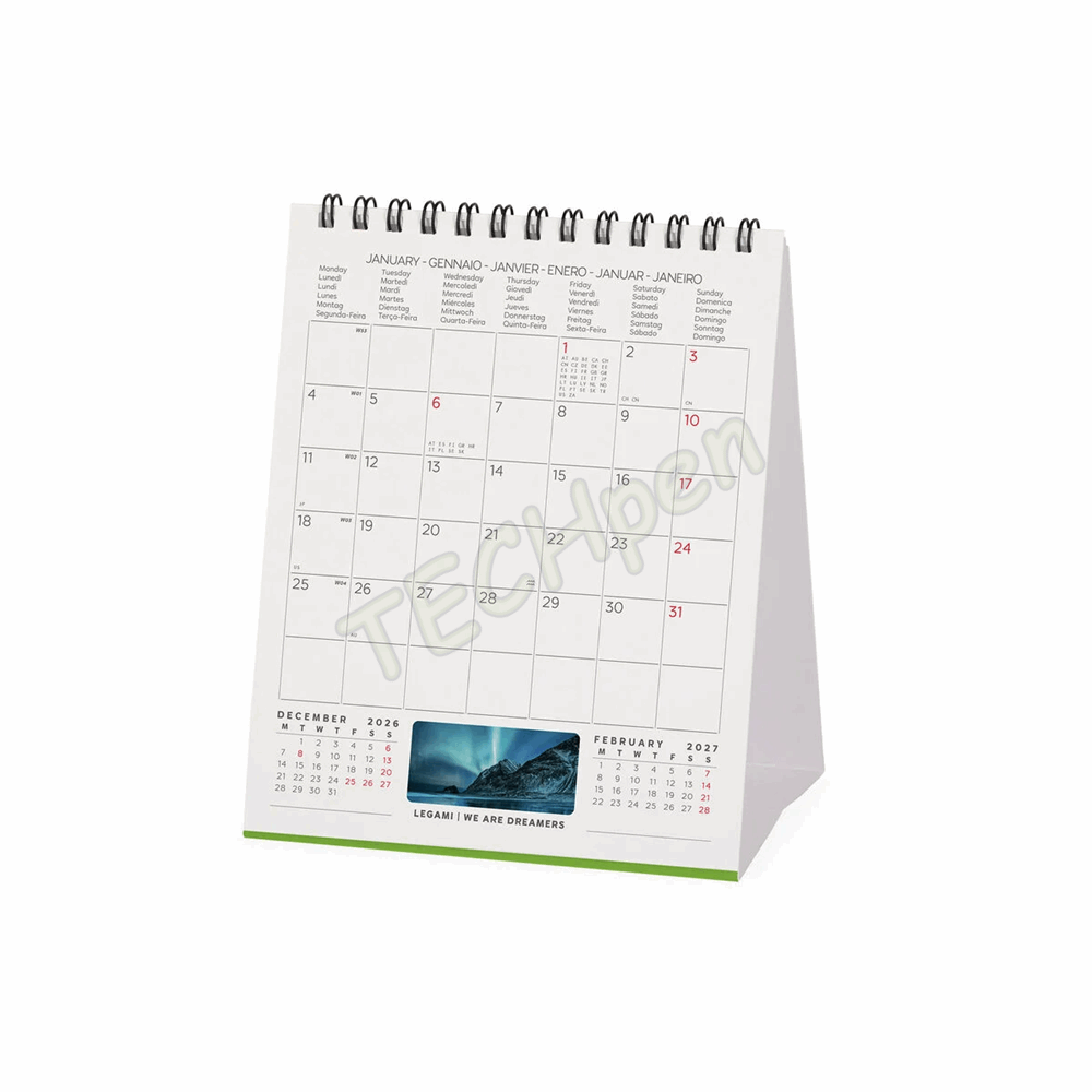 LEGAMI CAL270126 DESK CALENDAR 2027 - NATURE & LANDSCAPES - PLANET EARTH - 12X14.5