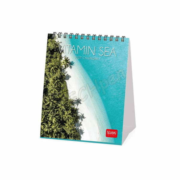 LEGAMI CAL270128 DESK CALENDAR 2027 - NATURE & LANDSCAPES - VITAMIN SEA - 12X14.5