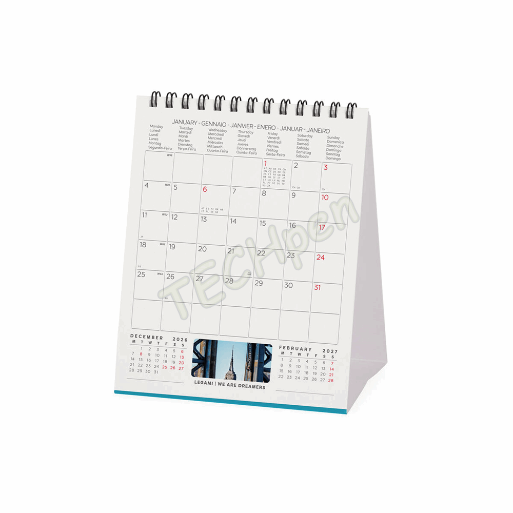 LEGAMI CAL270130 DESK CALENDAR 2027 - AROUND THE WORLD - NEW YORK - 12X14.5