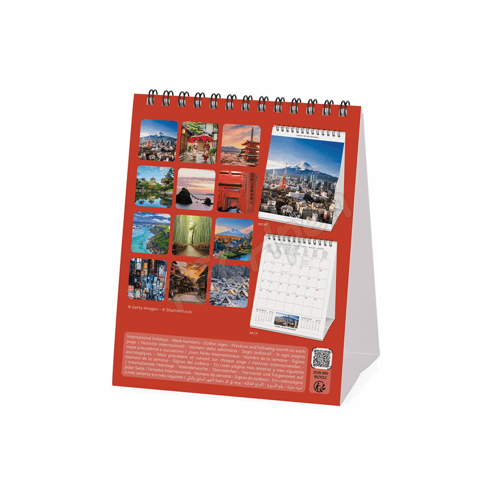 LEGAMI CAL270132 DESK CALENDAR 2027 - AROUND THE WORLD - BEAUTY OF JAPAN - 12X14.5