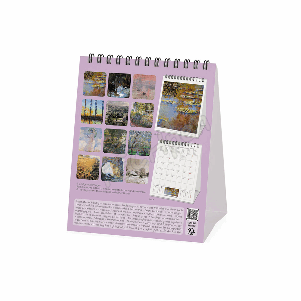 LEGAMI CAL270133 DESK CALENDAR 2027 - ART COLLECTION - CLAUDE MONET - 12X14.5