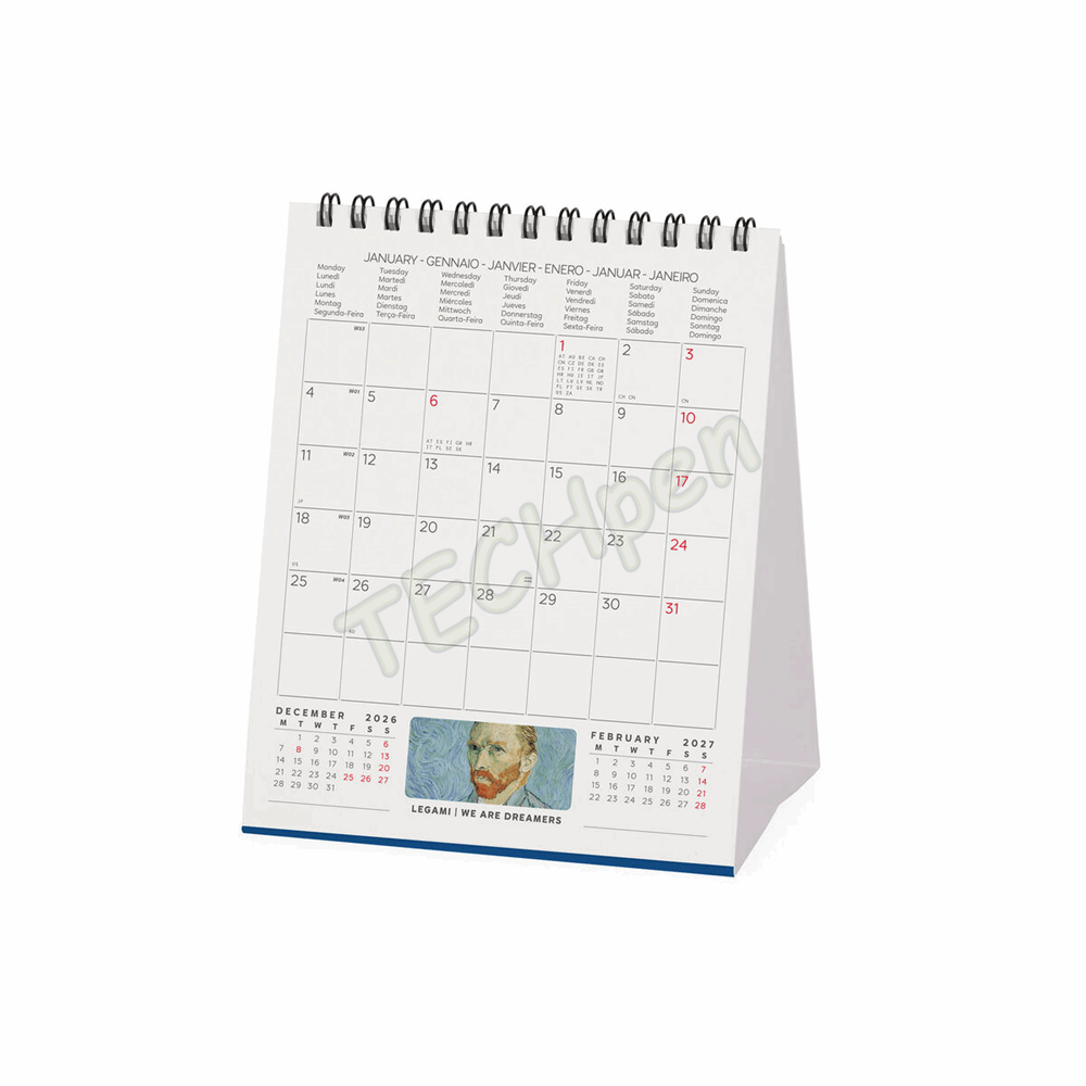 LEGAMI CAL270134 DESK CALENDAR 2027 - ART COLLECTION - VINCENT VAN GOGH - 12X14.5