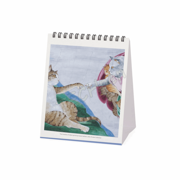 LEGAMI CAL270136 DESK CALENDAR 2027 - ART COLLECTION - MASTERCATS - 12X14.5