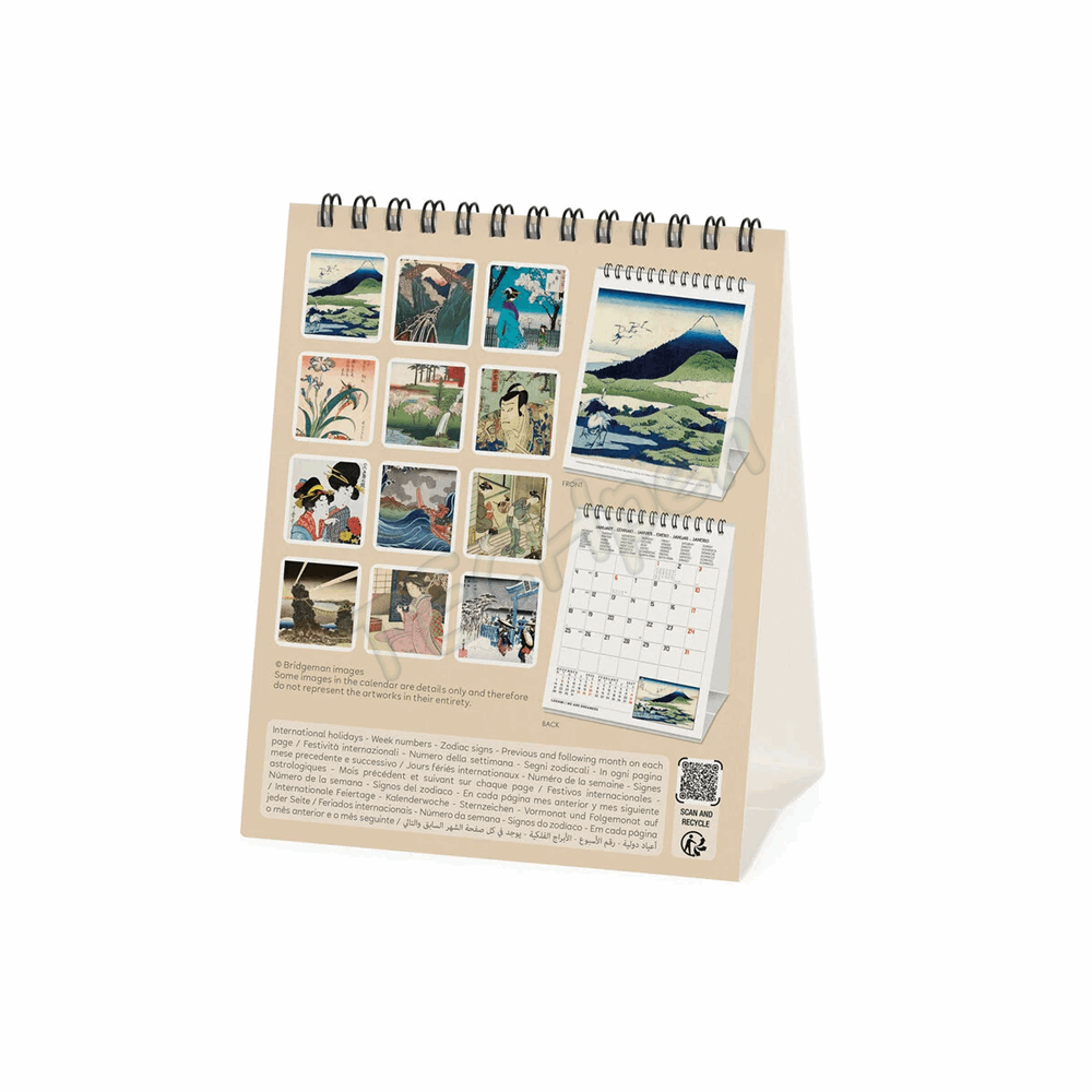 LEGAMI CAL270137 DESK CALENDAR 2027 - ART COLLECTION - JAPANESE SCHOOL - 12X14.5