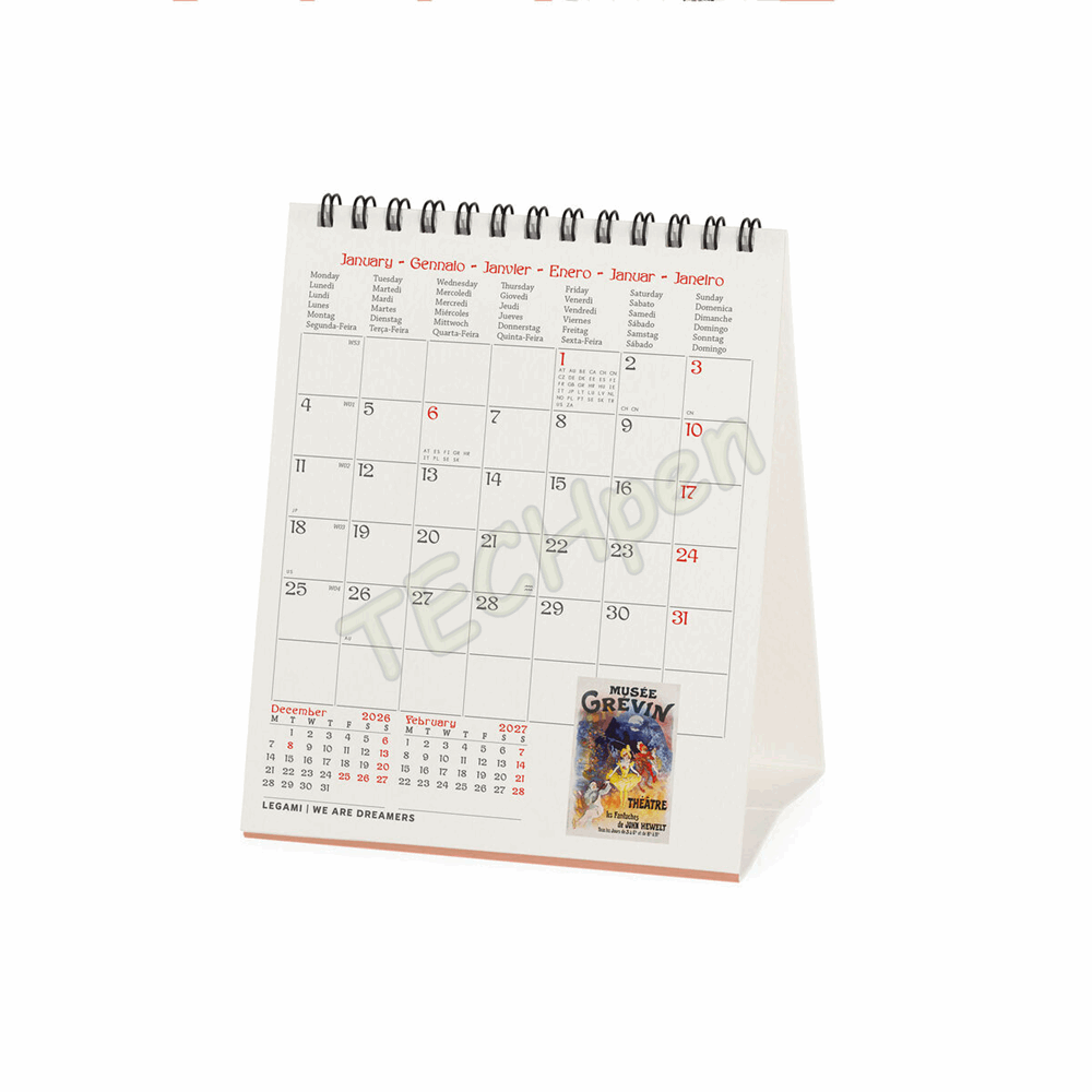 LEGAMI CAL270138 DESK CALENDAR 2027 - ART COLLECTION - BELLE EPOQUE - 12X14.5