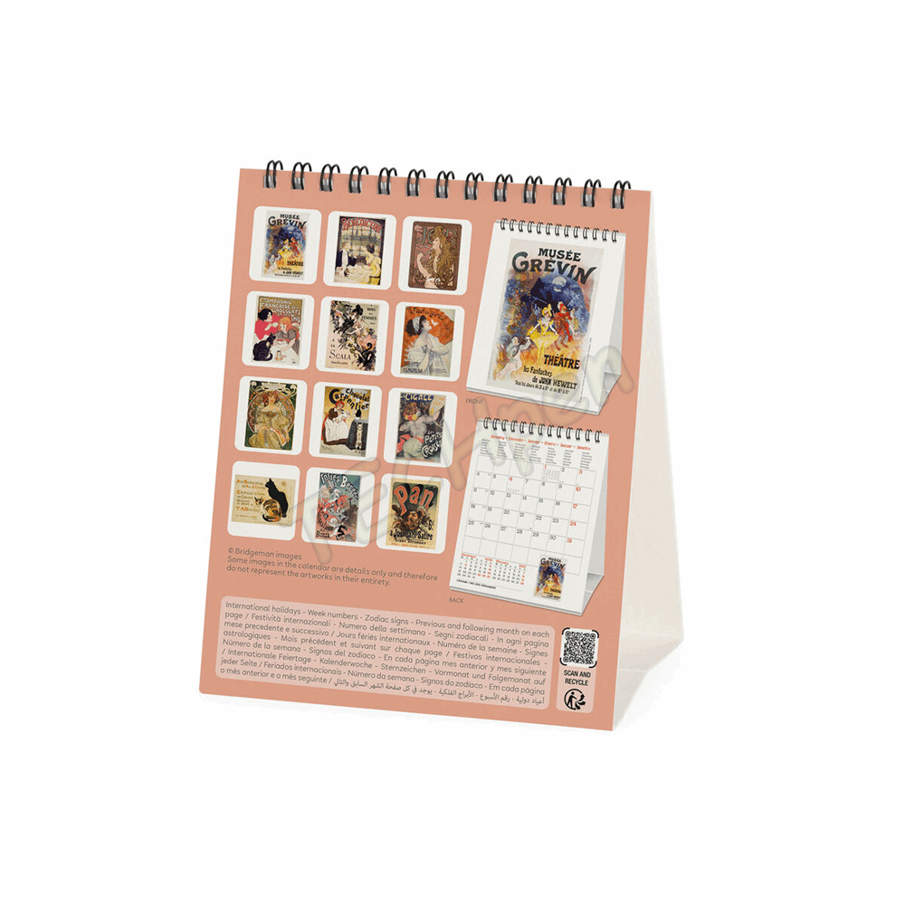 LEGAMI CAL270138 DESK CALENDAR 2027 - ART COLLECTION - BELLE EPOQUE - 12X14.5