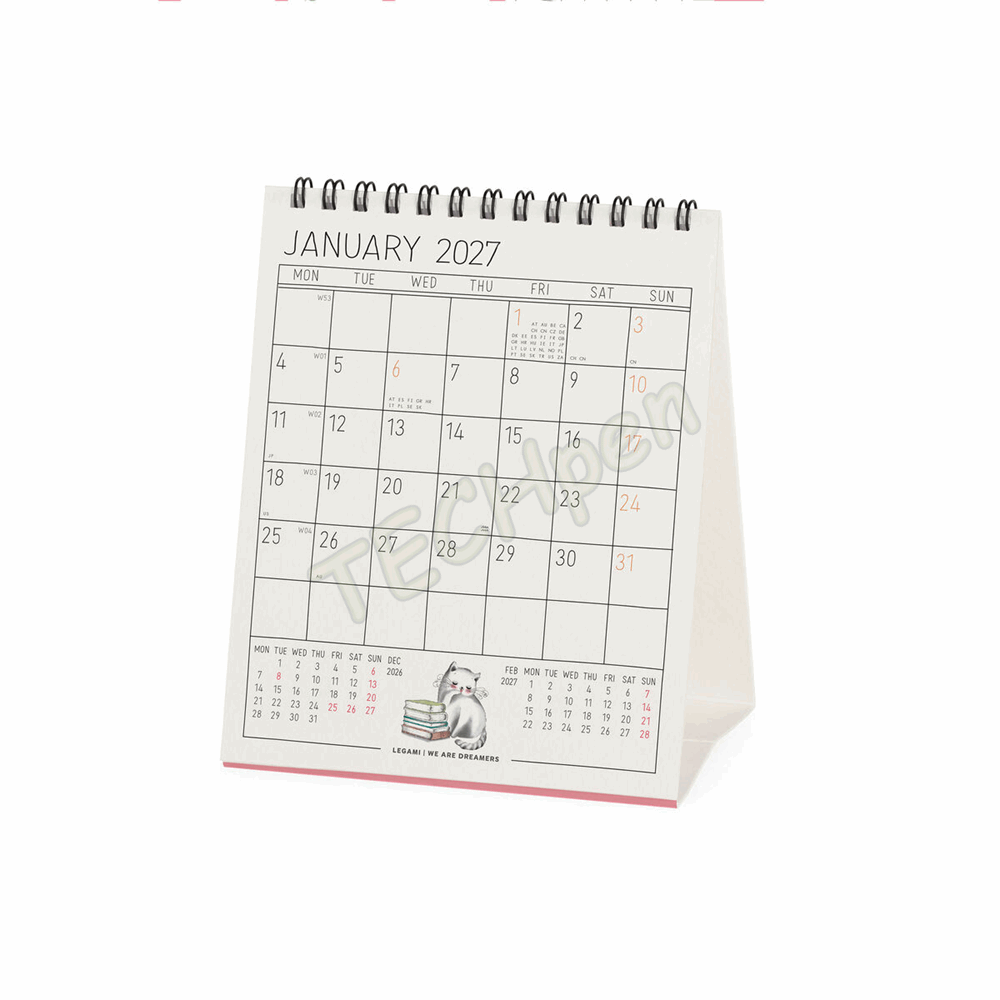 LEGAMI CAL270139 DESK CALENDAR 2027 - CATS - SKETCHY CATS - 12X14.5