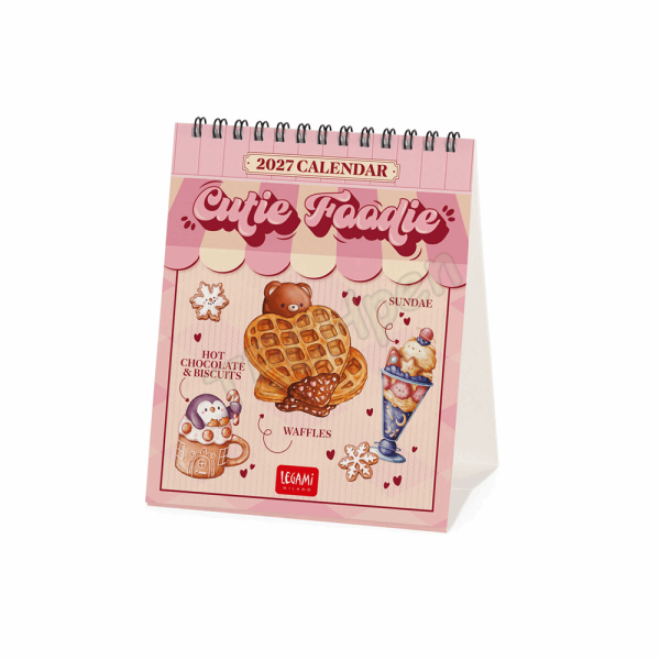 LEGAMI CAL270148 DESK CALENDAR 2027 - FOOD & DRINK - CUTIE FOODIE - 12X14.5