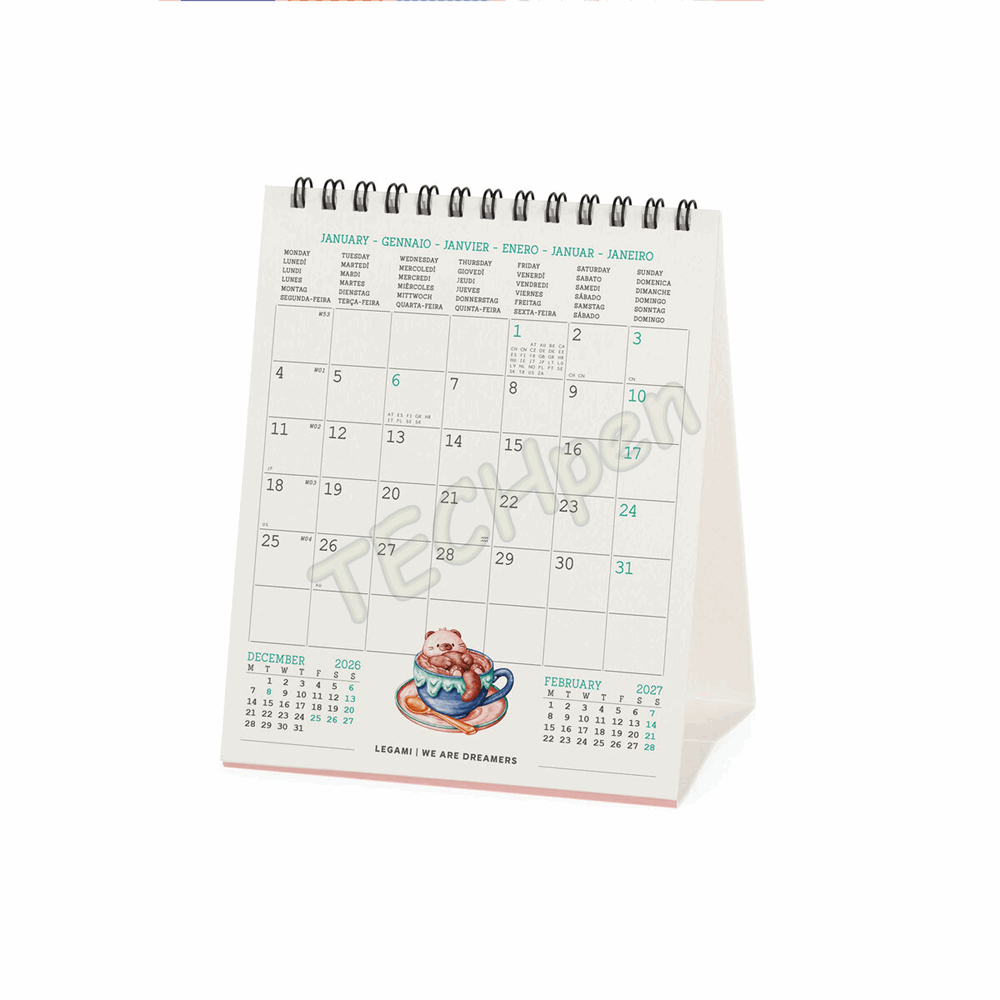 LEGAMI CAL270148 DESK CALENDAR 2027 - FOOD & DRINK - CUTIE FOODIE - 12X14.5